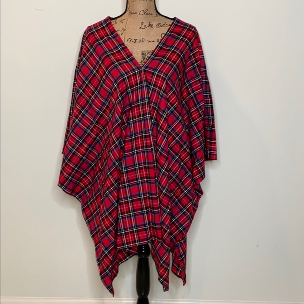 Red Plaid Women’s Wrap Sweater